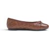 image:imageFEVERSOLE Womens Bow Tie Fashion Dress Slip On Shoes Round Toe Ballet FlatLight Brown Quilted Patent Toe Cap