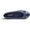 image:imageFEVERSOLE Womens Bow Tie Fashion Dress Slip On Shoes Round Toe Ballet FlatNavy Patent Toe Cap