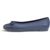 image:imageFEVERSOLE Womens Bow Tie Fashion Dress Slip On Shoes Round Toe Ballet FlatNavy Patent Toe Cap