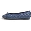 image:imageFEVERSOLE Womens Bow Tie Fashion Dress Slip On Shoes Round Toe Ballet FlatNavy Quilted Patent Toe Cap