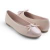 image:imageFEVERSOLE Womens Bow Tie Fashion Dress Slip On Shoes Round Toe Ballet FlatNude Patent Toe Cap