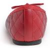 image:imageFEVERSOLE Womens Bow Tie Fashion Dress Slip On Shoes Round Toe Ballet FlatRed Quilted Patent Toe Cap