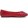 image:imageFEVERSOLE Womens Bow Tie Fashion Dress Slip On Shoes Round Toe Ballet FlatRed Quilted Patent Toe Cap
