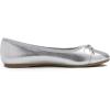 image:imageFEVERSOLE Womens Bow Tie Fashion Dress Slip On Shoes Round Toe Ballet FlatSilver Mirror Toe Cap