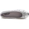 image:imageFEVERSOLE Womens Bow Tie Fashion Dress Slip On Shoes Round Toe Ballet FlatSilver Quilted Toe Cap