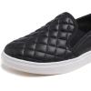 image:imageFEVERSOLE Womens Casual Slip On Sneaker Comfort Quilted Loafer FlatsBlack Quilted Vegan Leather