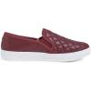 image:imageFEVERSOLE Womens Casual Slip On Sneaker Comfort Quilted Loafer FlatsBurgundy Red Quilted Vegan Leather