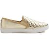 image:imageFEVERSOLE Womens Casual Slip On Sneaker Comfort Quilted Loafer FlatsGold Quilted Vegan Leather