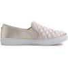 image:imageFEVERSOLE Womens Casual Slip On Sneaker Comfort Quilted Loafer FlatsLight Gold Quilted Satin Silky
