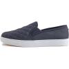 image:imageFEVERSOLE Womens Casual Slip On Sneaker Comfort Quilted Loafer FlatsNavy Quilted Embossed Vegan Leather