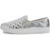 image:imageFEVERSOLE Womens Casual Slip On Sneaker Comfort Quilted Loafer FlatsSilver Quilted Vegan Leather