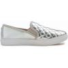 image:imageFEVERSOLE Womens Casual Slip On Sneaker Comfort Quilted Loafer FlatsSilver Quilted Vegan Leather