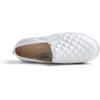 image:imageFEVERSOLE Womens Casual Slip On Sneaker Comfort Quilted Loafer FlatsWhite Quilted Satin Silky