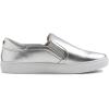 image:imageFEVERSOLE Womens Casual Slip On Sneaker Comfort Walking Loafer FlatsSilver Veganleather