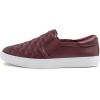 image:imageFEVERSOLE Womens Casual Slip On Sneaker Comfortable Quilted Loafer Travel Walking ShoesBurgundy Red Quilted Vegan Leather