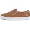 image:imageFEVERSOLE Womens Casual Slip On Sneaker Comfortable Quilted Loafer Travel Walking ShoesCamel Brown Quilted Vegan Leather