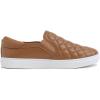 image:imageFEVERSOLE Womens Casual Slip On Sneaker Comfortable Quilted Loafer Travel Walking ShoesCamel Brown Quilted Vegan Leather