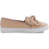 image:imageFEVERSOLE Womens Casual Slip On Sneaker Fashion Bow Tie Loafer FlatsNude Vegan Leather
