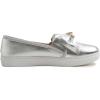 image:imageFEVERSOLE Womens Casual Slip On Sneaker Fashion Bow Tie Loafer FlatsSilver Vegan Leather