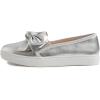 image:imageFEVERSOLE Womens Casual Slip On Sneaker Fashion Bow Tie Loafer FlatsSilver Vegan Leather