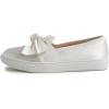 image:imageFEVERSOLE Womens Casual Slip On Sneaker Fashion Bow Tie Loafer FlatsWhite Silky