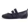 image:imageFEVERSOLE Womens Cushion Padded Mary Jane Sneakers Double Straps Comfort Casual Soft Fabric Sporty BalletsBlack Fabric Mf Two Straps