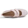 image:imageFEVERSOLE Womens Cushion Padded Mary Jane Sneakers Double Straps Comfort Casual Soft Fabric Sporty BalletsPink Fabric Mf Two Straps