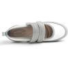 image:imageFEVERSOLE Womens Cushion Padded Mary Jane Sneakers Double Straps Comfort Casual Soft Fabric Sporty BalletsWhite Fabric Mf Two Straps
