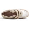 image:imageFEVERSOLE Womens Cushion Padded Mary Jane Sneakers Double Straps Comfort Casual Soft Fabric Sporty Slip On FlatsBeige Fabric Mf Two Straps