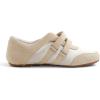image:imageFEVERSOLE Womens Cushion Padded Mary Jane Sneakers Double Straps Comfort Casual Soft Fabric Sporty Slip On FlatsBeige Fabric Mf Two Straps