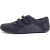 image:imageFEVERSOLE Womens Cushion Padded Mary Jane Sneakers Double Straps Comfort Casual Soft Fabric Sporty Slip On FlatsBlack Fabric Mf Two Straps