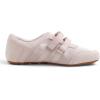 image:imageFEVERSOLE Womens Cushion Padded Mary Jane Sneakers Double Straps Comfort Casual Soft Fabric Sporty Slip On FlatsPink Fabric Mf Two Straps