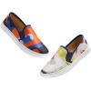 image:imageFEVERSOLE Womens Fashion Art Asymmetric Painted Casual Slip On Loafers Canvas Travel SneakersAbstract Irregular Line