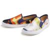 image:imageFEVERSOLE Womens Fashion Art Asymmetric Painted Casual Slip On Loafers Canvas Travel SneakersAbstract Irregular Line