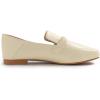 image:imageFEVERSOLE Womens Fashion Daily Comfort Soft Penny Loafer Office Work FlatsBeige Vegan Leather Golden Buckle