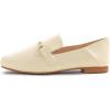image:imageFEVERSOLE Womens Fashion Daily Comfort Soft Penny Loafer Office Work FlatsBeige Vegan Leather Golden Buckle
