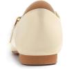 image:imageFEVERSOLE Womens Fashion Daily Comfort Soft Penny Loafer Office Work FlatsBeige Vegan Leather Golden Buckle