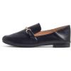 image:imageFEVERSOLE Womens Fashion Daily Comfort Soft Penny Loafer Office Work FlatsBlack Vegan Leather Golden Buckle