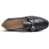 image:imageFEVERSOLE Womens Fashion Daily Comfort Soft Penny Loafer Office Work FlatsBlack Vegan Leather Golden Buckle
