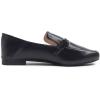 image:imageFEVERSOLE Womens Fashion Daily Comfort Soft Penny Loafer Office Work FlatsBlack Vegan Leather Golden Buckle