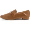 image:imageFEVERSOLE Womens Fashion Daily Comfort Soft Penny Loafer Office Work FlatsCamel Vegan Leather Golden Buckle