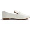 image:imageFEVERSOLE Womens Fashion Daily Comfort Soft Penny Loafer Office Work FlatsWhite Vegan Leather Golden Buckle