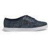 image:imageFEVERSOLE Womens Fashion Dress Sneakers Party Bling Casual Flats Embellished ShoesNight Blue Glitter Laceup Plimsolls