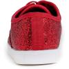 image:imageFEVERSOLE Womens Fashion Dress Sneakers Party Bling Casual Flats Embellished ShoesRed Glitter Laceup Plimsolls
