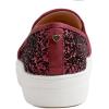 image:imageFEVERSOLE Womens Fashion Slip On Sneaker Casual Platform LoafersPlatform Burgundy Glitter