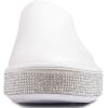 image:imageFEVERSOLE Womens Fashion SlipOn Sneaker Casual Platform Loafers White Silver Rhinestone Shoes Size 85 M US