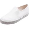 image:imageFEVERSOLE Womens Fashion SlipOn Sneaker Casual Platform Loafers White Silver Rhinestone Shoes Size 85 M US