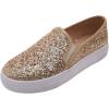 image:imageFEVERSOLE Womens Fashion SlipOn Sneaker Loafers Gold 9 M US Bound with No Show Socks Women Ankle Low Cut Thin Socks 3 Colors 6 Pairs