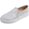 image:imageFEVERSOLE Womens Fashion SlipOn Sneaker Loafers Ice Silver Size 85 M US Bound with No Show Socks Women Ankle Low Cut Thin Socks 3 Colors 6 Pairs