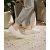 image:imageFEVERSOLE Womens Fashion SlipOn Sneaker Loafers Multi White Size 75 M US Bound with No Show Socks Women Ankle Low Cut Thin Socks 3 Colors 6 Pairs